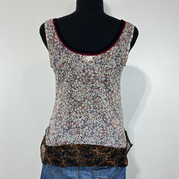 American Rag Sheer Tank Top Sz Small Women’s Multicolor - Picture 4 of 5